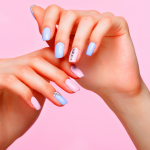 pink and blue manicure hands - Kind Culture review