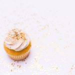 white glitter cupcake